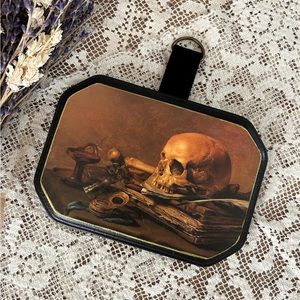 Handmade Wood Plaque Vanitas Still Life Velvet Dark Academia Gothic Oddities